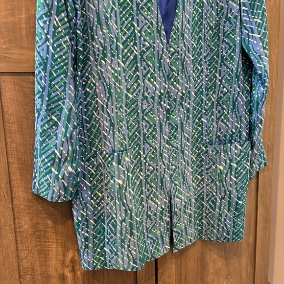 Anne Crimmins Umi Collection Silk Jacket Blazer Long Open Front size 12 Artsy - Picture 6 of 11
